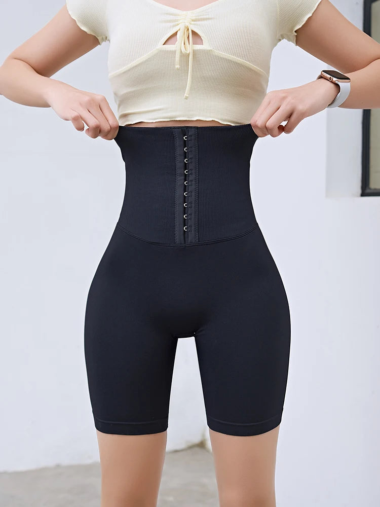 High-Waisted Seamless Yoga Pants for Women - Postpartum Fitness Corset Leggings for Gym, Running, and Training